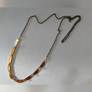 NEW SEAWORTHY Etched Brass Long Necklace